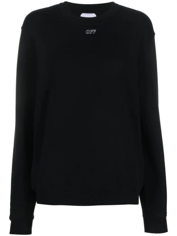 Off-White  logo-embroidered cotton sweatshirt