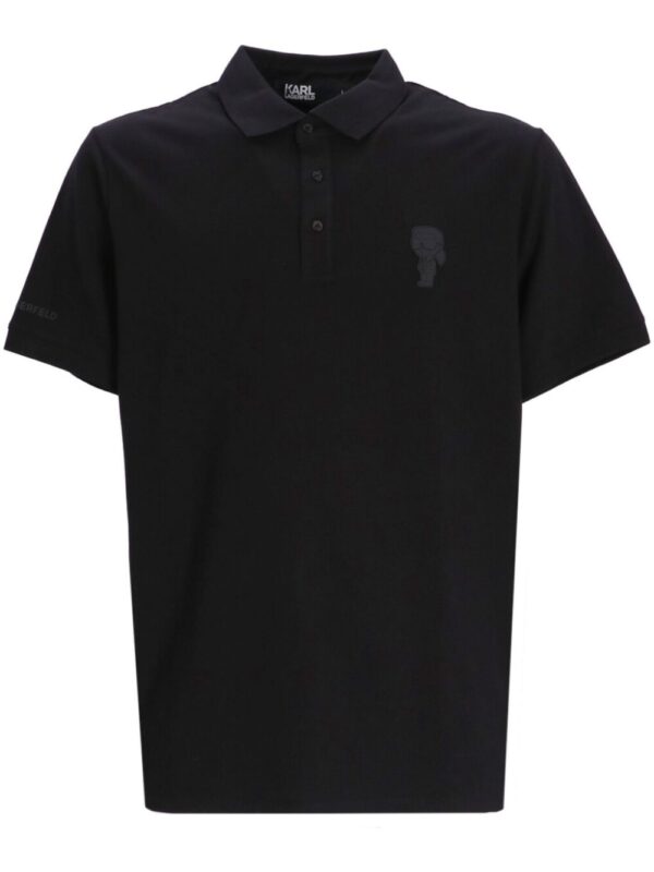 Karl Lagerfeld logo-embroidered cotton polo shirt