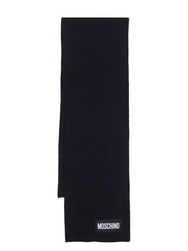 Moschino  logo-patch knitted scarf