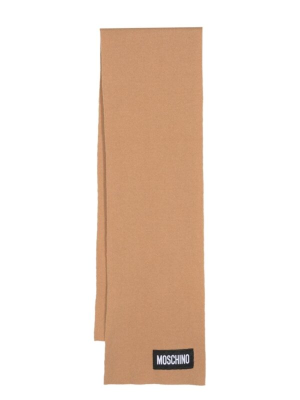 Moschino  logo-patch knitted scarf