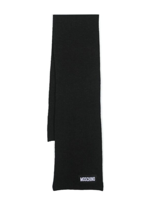 Moschino  logo-patch knitted scarf