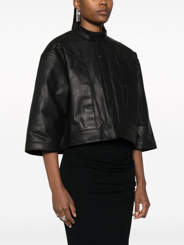 Rick Owens  cropped leather jacket - Image 3