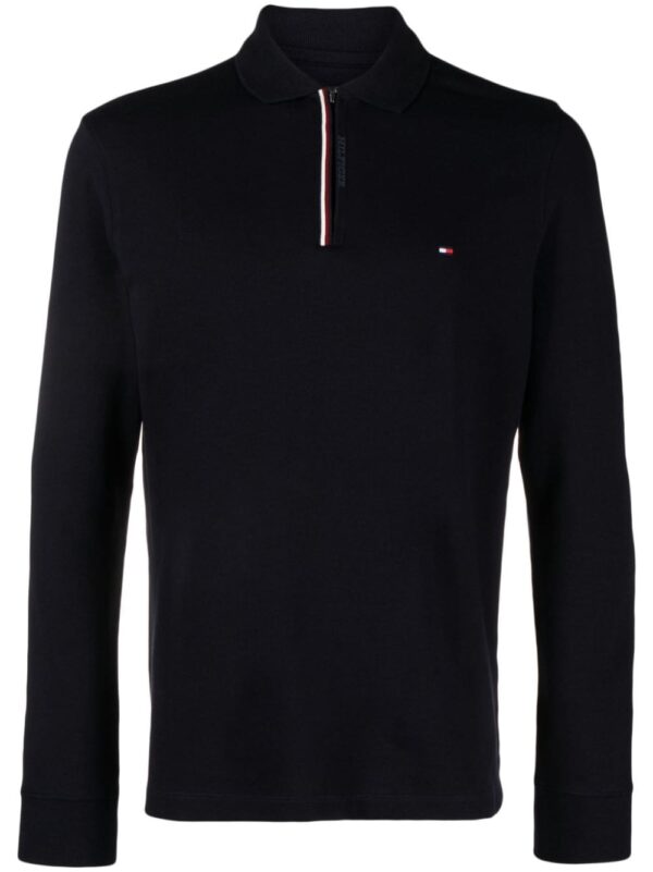 Tommy Hilfiger logo-embroidered half-zip polo shirt