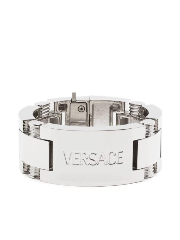 Versace  logo-engraved metal bracelet
