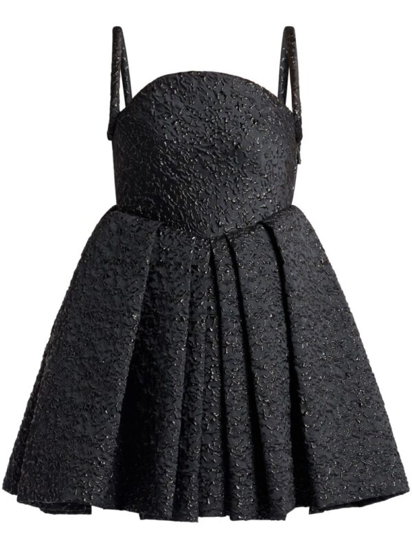 Versace pleated Lurex cloqué minidress