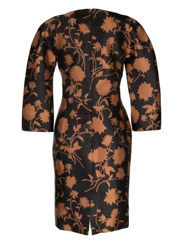 Versace Floral Silhouette rounded midi dress
