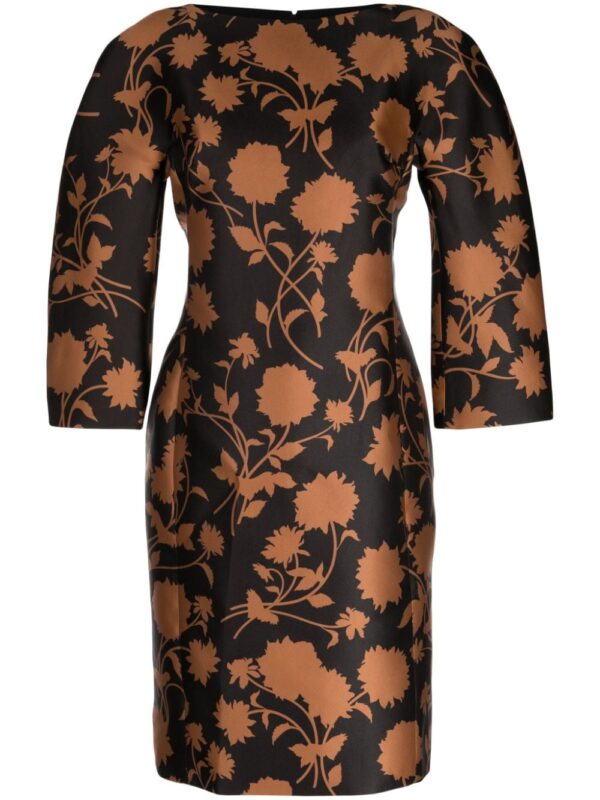 Versace Floral Silhouette rounded midi dress - Image 2