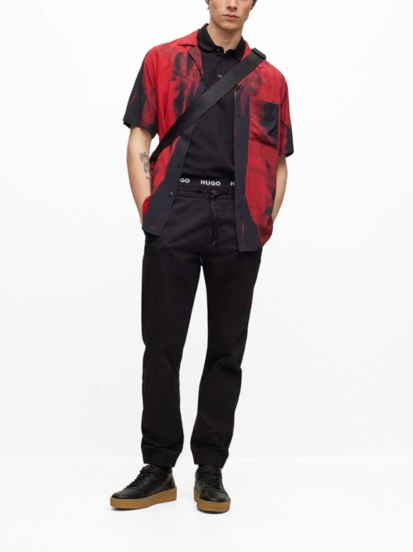 HUGO  logo-patch cotton polo shirt - Image 2