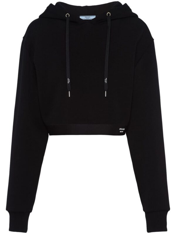 Prada logo-print cropped hoodie