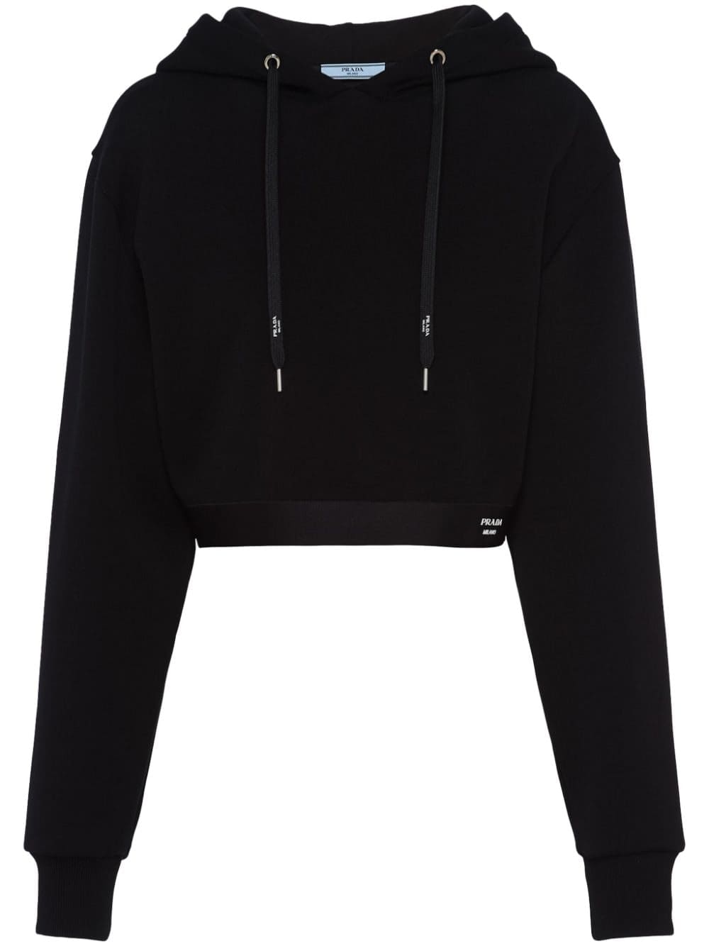 Prada logo-print cropped hoodie