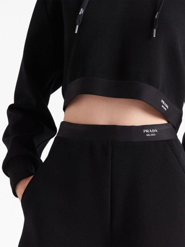 Prada logo-print cropped hoodie - Image 5