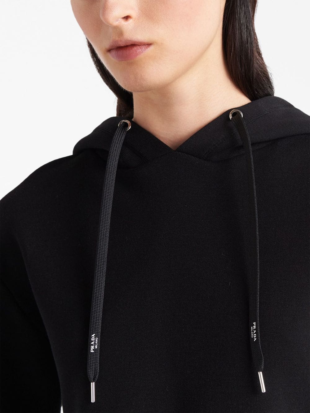 Prada logo-print cropped hoodie - Image 4