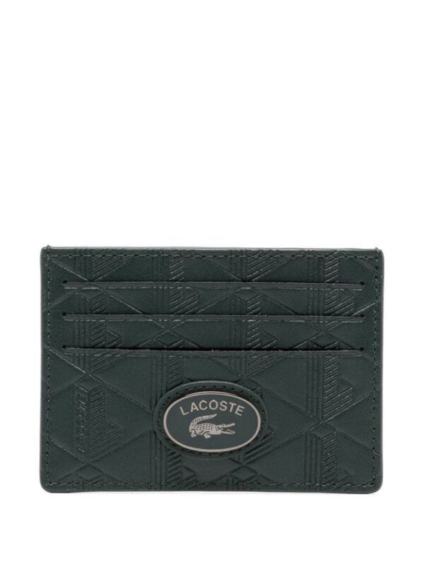 Lacoste monogram-print leather card holder