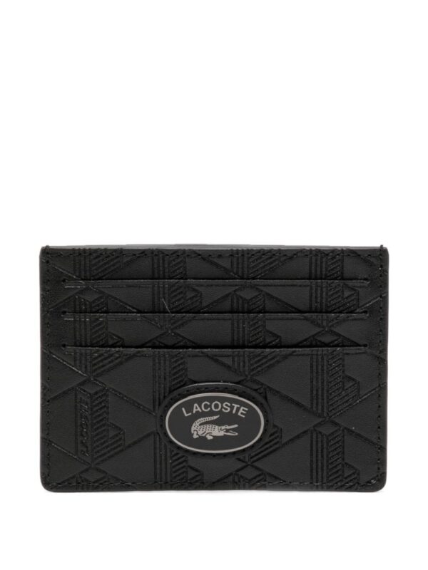 Lacoste monogram-print leather card holder
