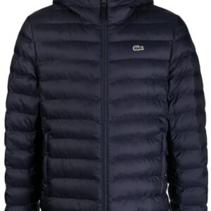 Lacoste  logo-patch quilted hooded jacket