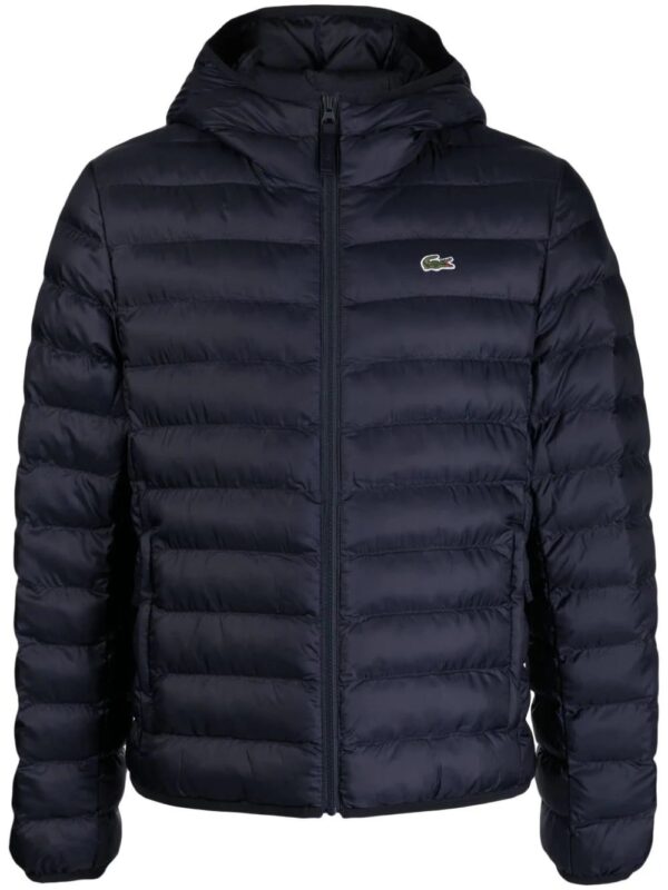 Lacoste  logo-patch quilted hooded jacket