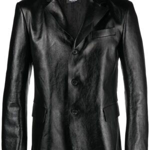 Versace  single-breasted leather blazer