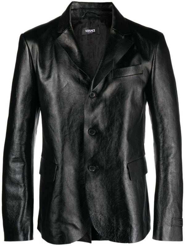 Versace  single-breasted leather blazer