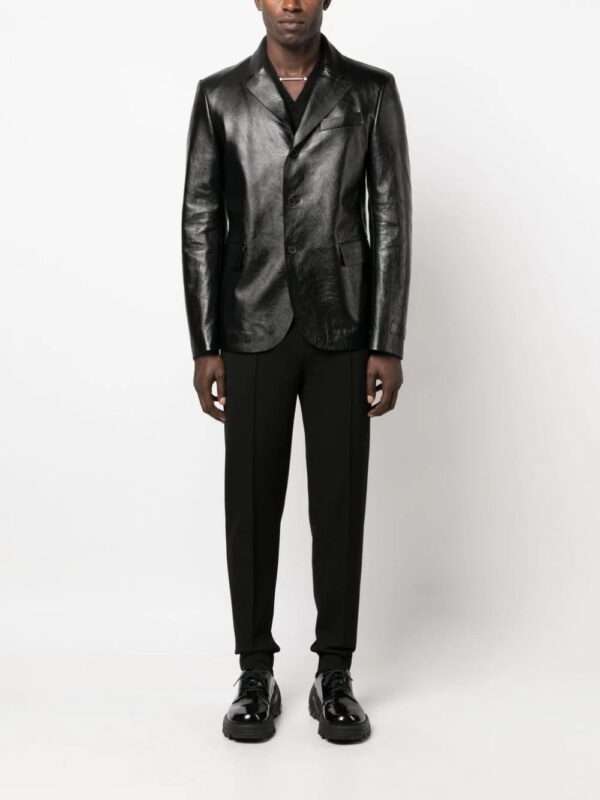 Versace  single-breasted leather blazer - Image 2