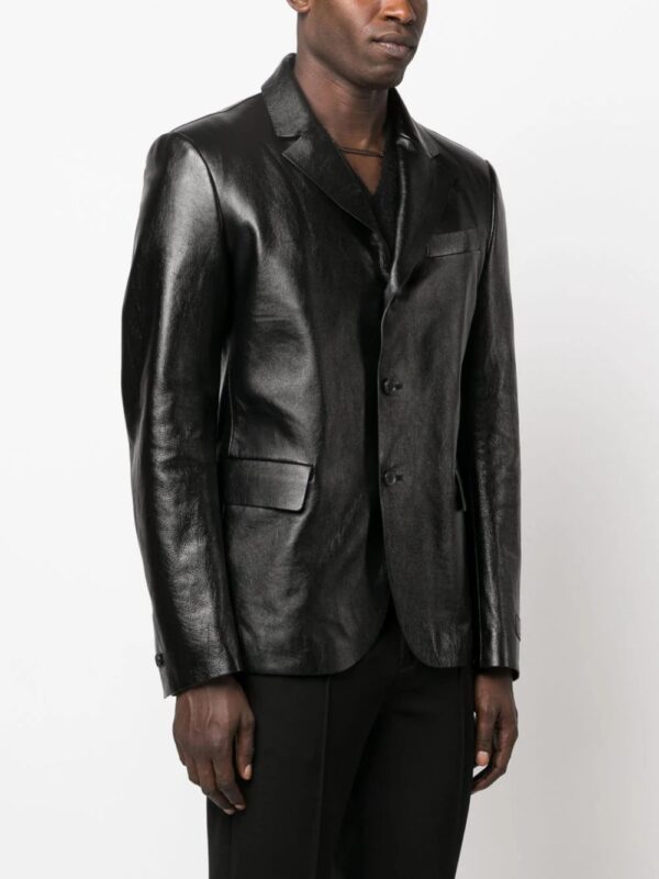 Versace  single-breasted leather blazer - Image 3