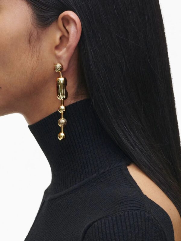 Marc Jacobs  logo-engraved ball-chain earrings - Image 3