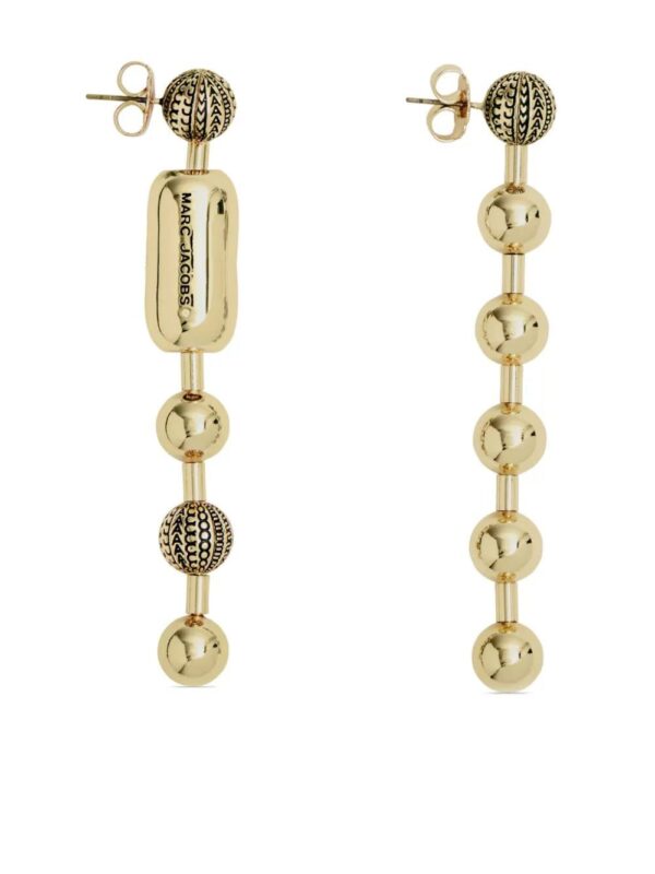Marc Jacobs  logo-engraved ball-chain earrings - Image 4