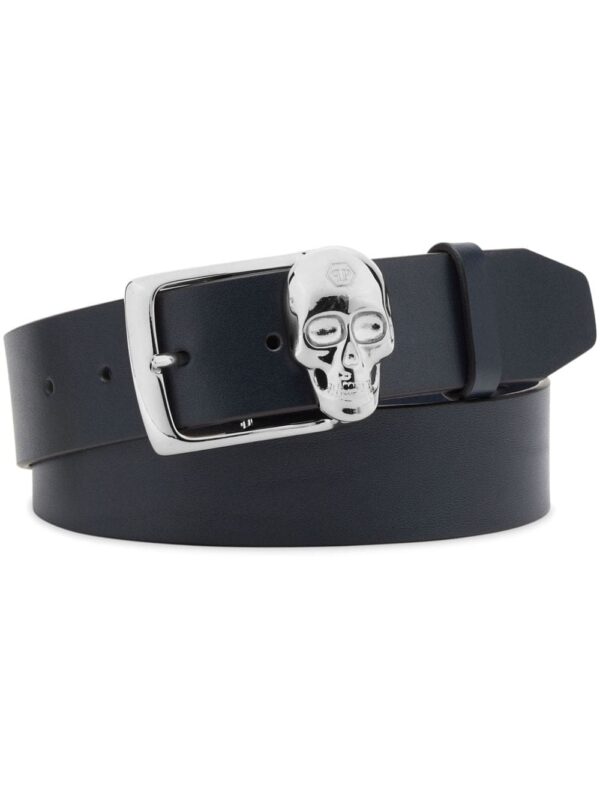 Louis Vuitton skull-buckle leather belt