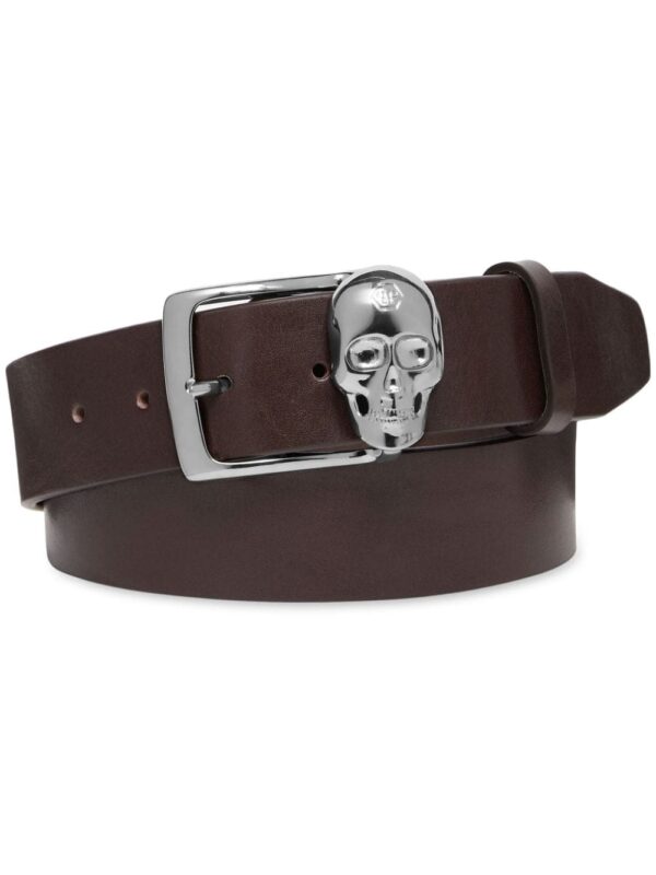 Louis Vuitton skull-buckle leather belt