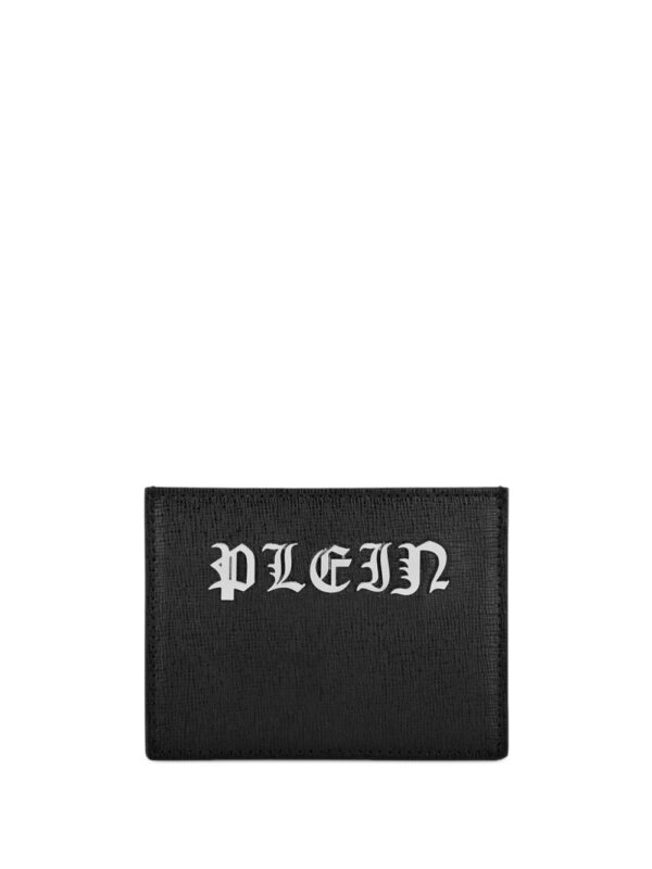 Philipp Plein monogram-plaque leather cardholder