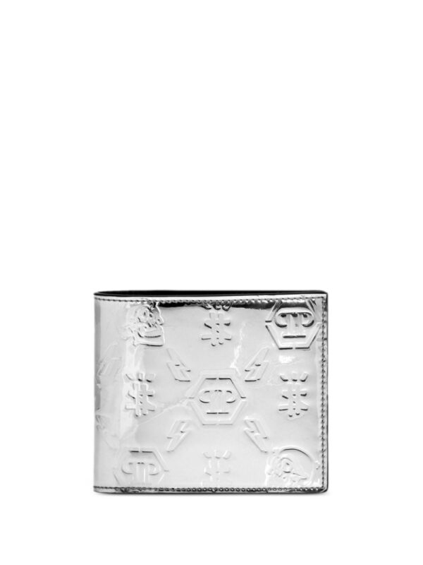 Philipp Plein monogram-embossed metallic wallet