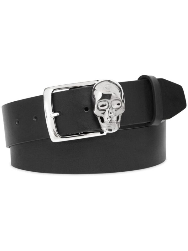 Louis Vuitton skull-buckle leather belt