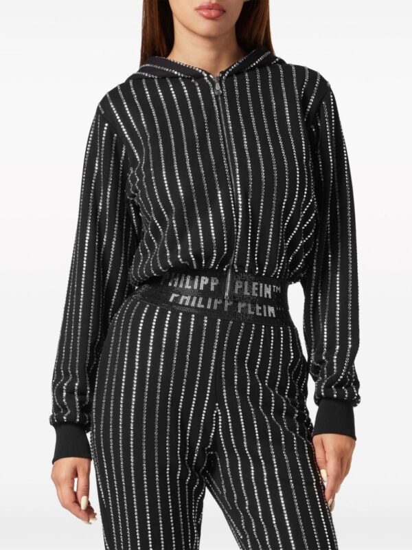 Philipp Plein  crystal-embellished zip-up hoodie jacket - Image 3