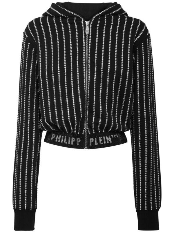Philipp Plein  crystal-embellished zip-up hoodie jacket