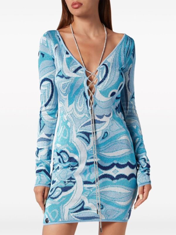 Philipp Plein V-neck knitted minidress - Image 4