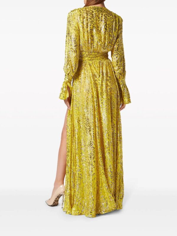 Philipp Plein  metallic-threading front-slit maxi dress - Image 4