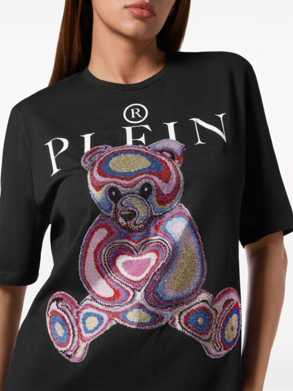 Philipp Plein teddy bear-embroidered cotton minidress - Image 5