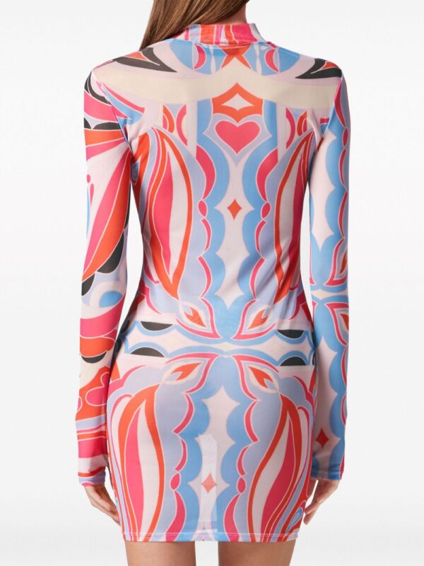 Philipp Plein LS Colorful Circus mock-neck minidress - Image 4