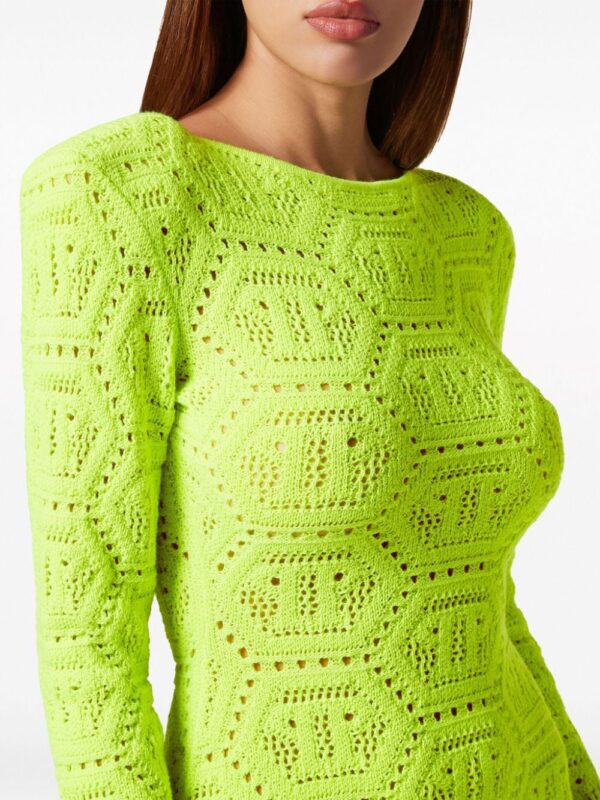 Philipp Plein patterned-knit mini dress - Image 2