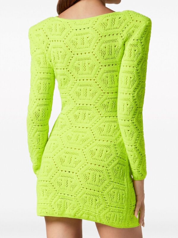 Philipp Plein patterned-knit mini dress - Image 3