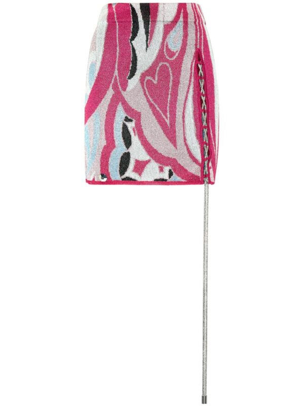 Philipp Plein  embellished intarsia knitted miniskirt - Image 4
