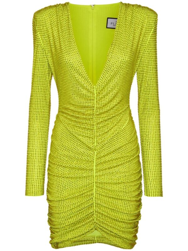 Philipp Plein rhinestone-embellished ruched mini dress