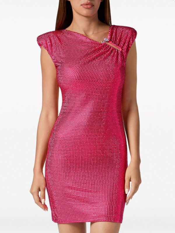 Philipp Plein crystal-embellished mini dress - Image 4