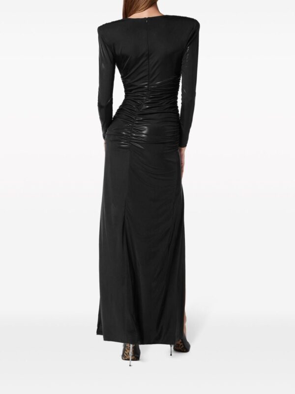 Philipp Plein ruched lamé-effect maxi dress - Image 4