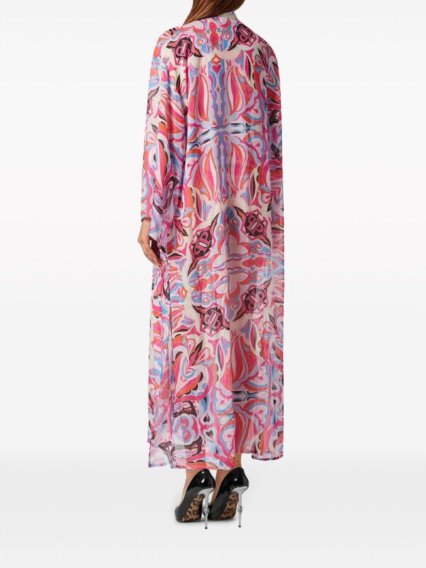 Philipp Plein graphic-print silk kaftan dress - Image 2