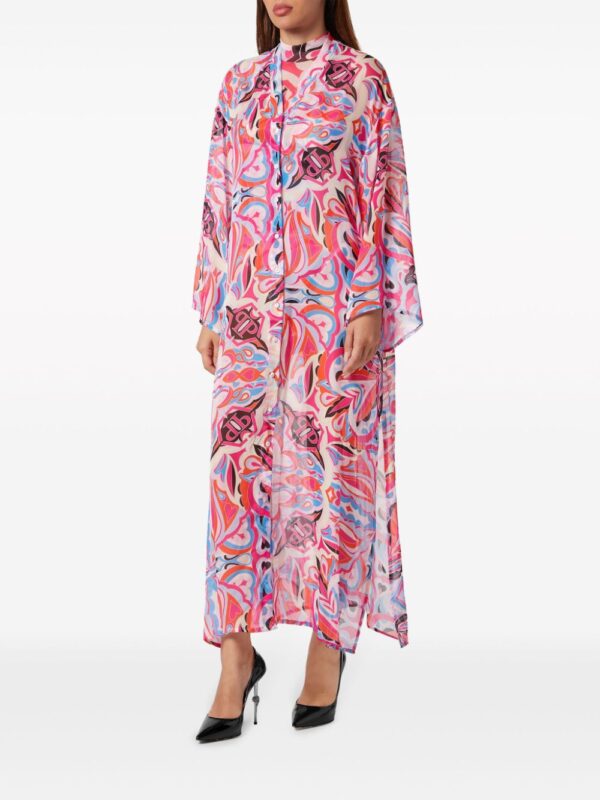 Philipp Plein graphic-print silk kaftan dress - Image 3