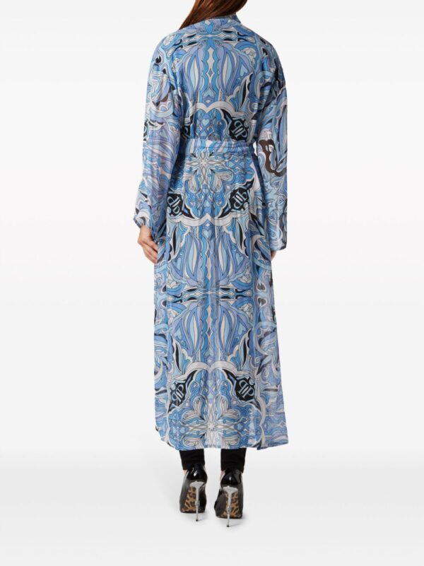 Philipp Plein graphic-print silk kaftan dress - Image 2