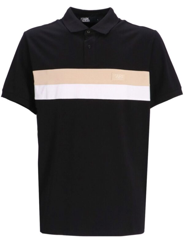 Karl Lagerfeld logo-embossed striped polo shirt