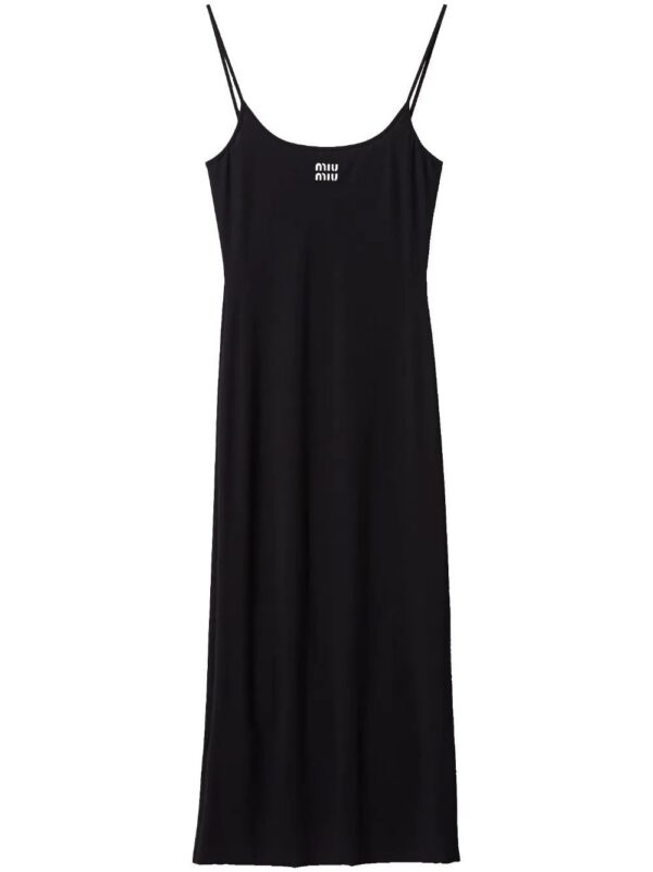 Miu Miu  logo-print jersey midi dress
