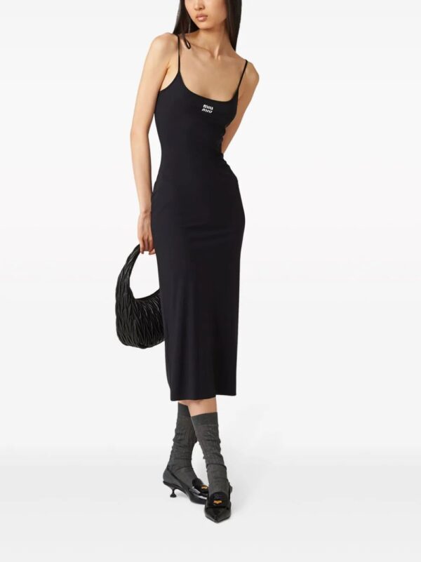 Miu Miu  logo-print jersey midi dress - Image 2
