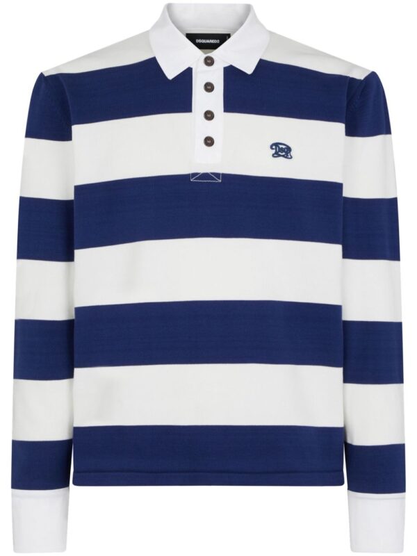 Dsquared2 logo-embroidered striped polo shirt